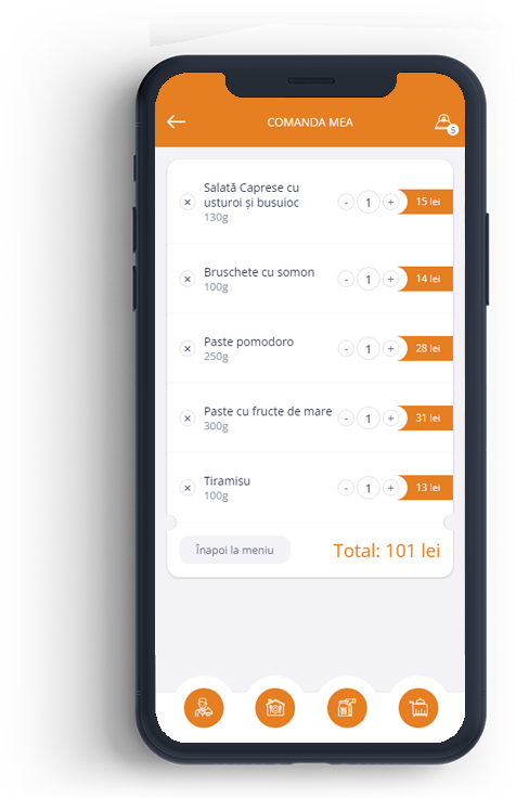 Demo pentru meniul online SAVOR pentru restaurant, terasă, hotel